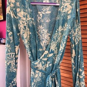 O’Neill floor-length long-sleeve wrap dress